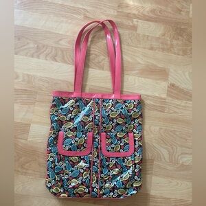 Vera Bradley Frills Happy Snails over the shoulder tote bag